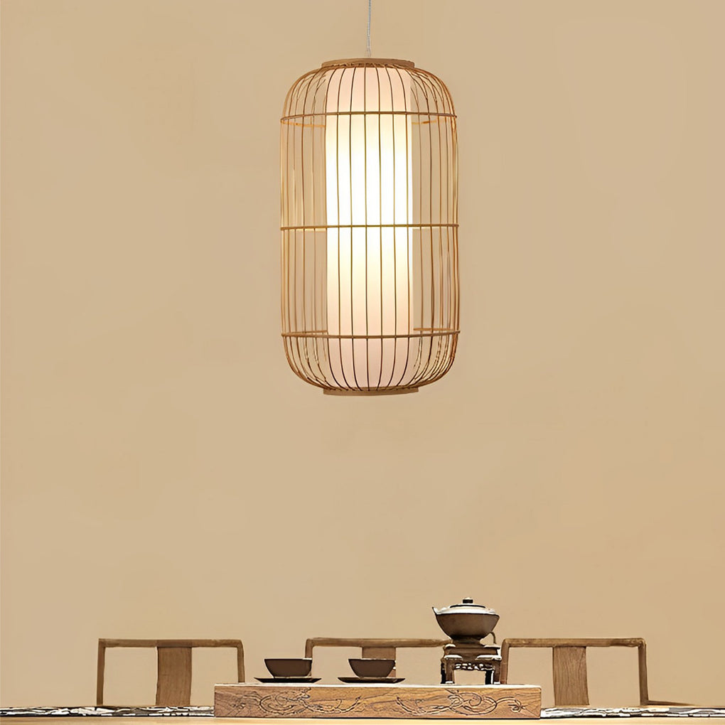 Light Burlywood Innovatively Shaped Bamboo Hand Woven Pendant Light