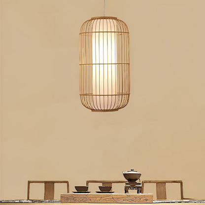 Light Burlywood Innovatively Shaped Bamboo Hand Woven Pendant Light