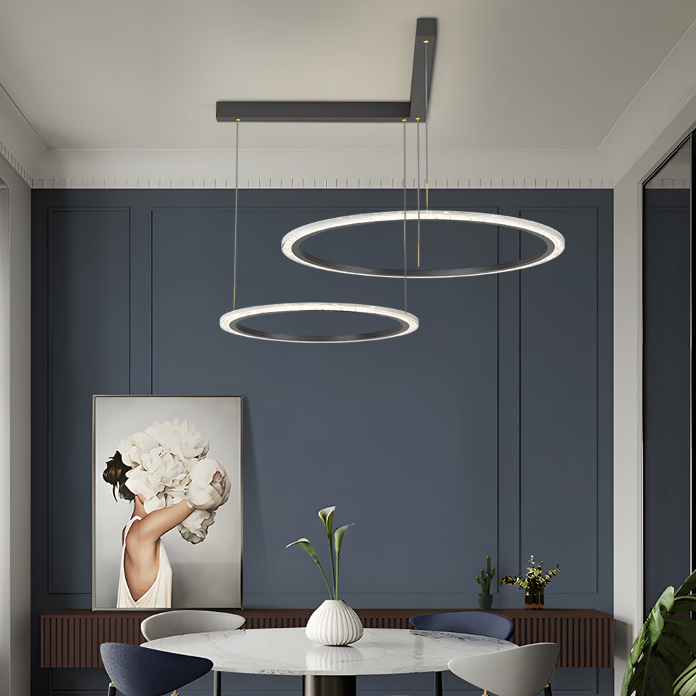 2/3 Circles Rings Three Step Dimming Minimalist Modern Ceiling Light Fixture