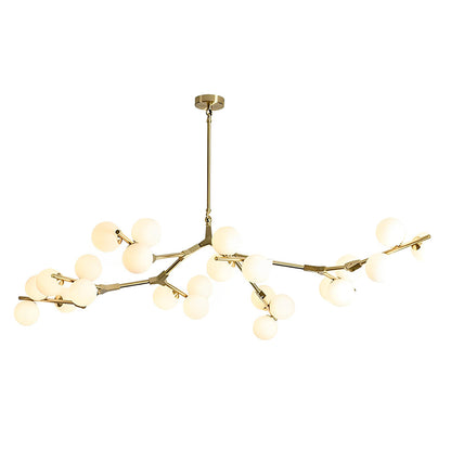 Nordic Style Modern Minimalist Cluster Metal Glass Chandelier ??Black & Gold Fixture