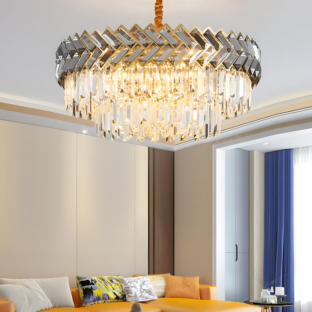 Modern LED Dimmable Dining Room Crystal Chandelier-Round/Rectangle