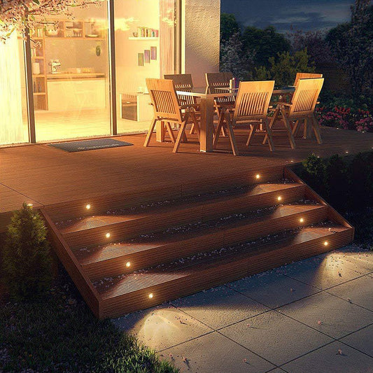 White Stainless Steel 1.5W LED Deck Step In-ground Well Lights