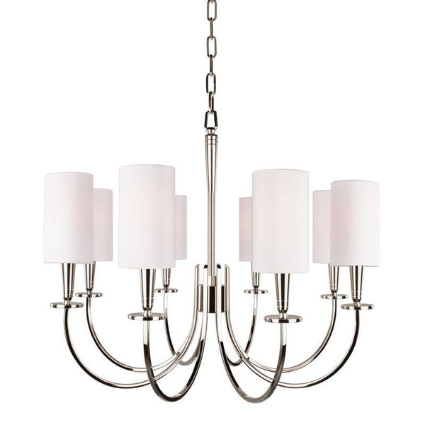 Chandelier, 8-Light, Polished Nickel, 26.5"W (8028-PN 9W7NL)