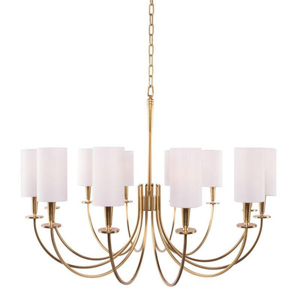 Chandelier, 12-Light, Aged Brass, 34.5"W (8032-AGB 9W7NM)