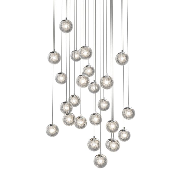 Champagne Bubbles 24-Light LED Pendant in Polished Chrome