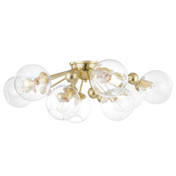 Semi-Flush Mount, 9-Light, Aged Brass, 41.75"W (8042-AGB A8H7X)