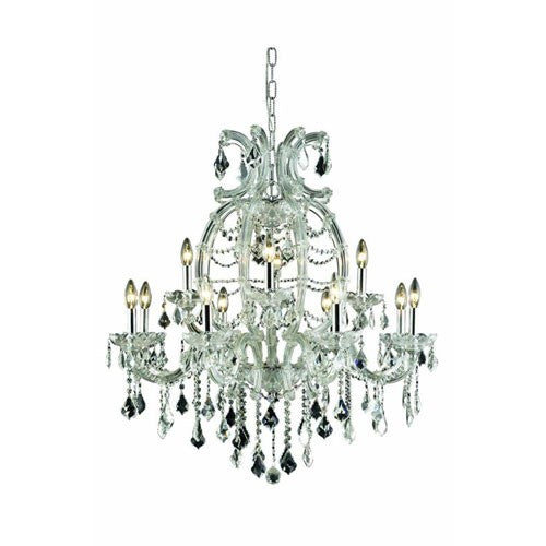 Maria Theresa Elegant Cut Crystal Chrome 12 Light 35.5-in Chandelier