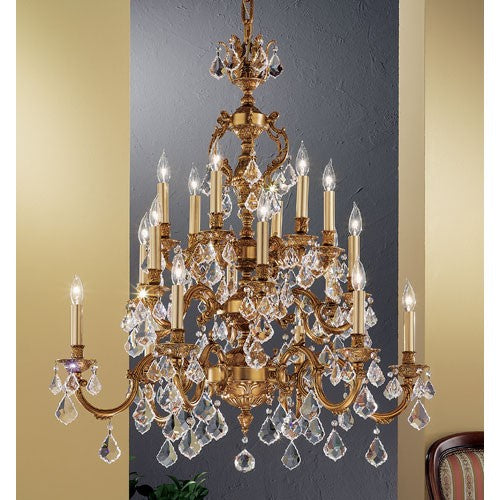 Chateau French Gold Eighteen-Light Chandelier