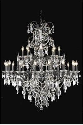 Bronze Twenty-Four Light Chandelier with Clear Royal Cut