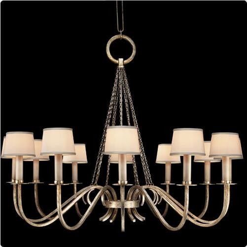 12-Light Chandelier in Platinized Silver Finish