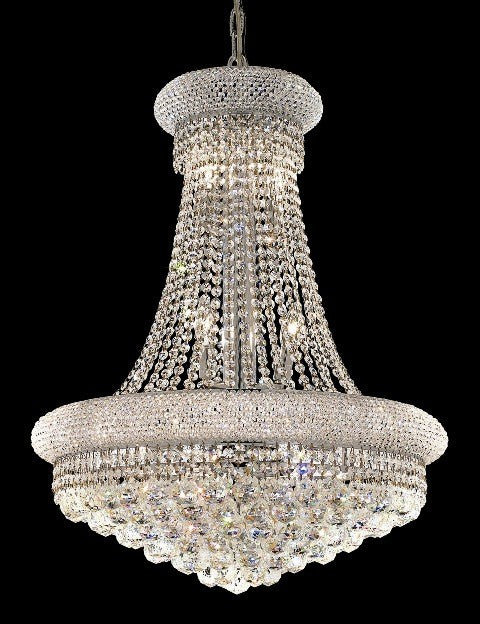 14 Lights Crystal chandelier dress with crystal ball in chrome finish