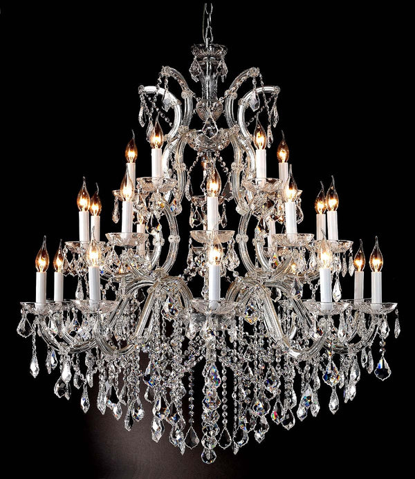 25 Lights Maria Theresa crystal chandelier dressed with clear crystal