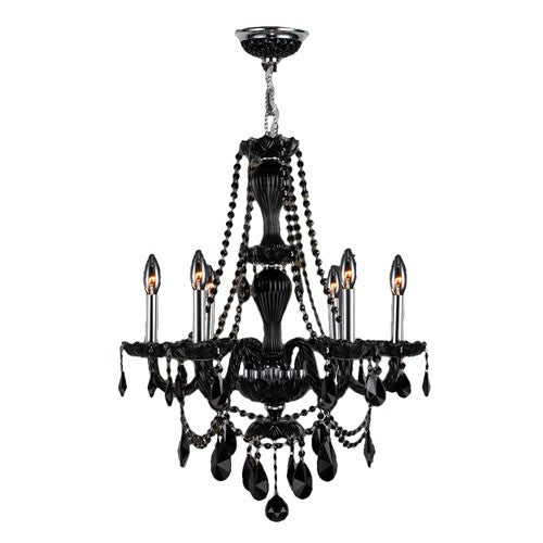 Polished Chrome Six-Light Chandelier