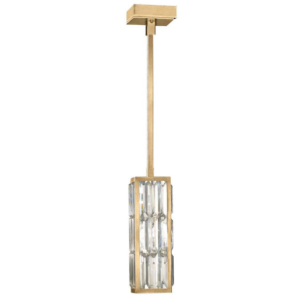 Pendant, Square, 1-Light, Gold Leaf, Multi-faceted  Panels, 5"W (811540-2ST GJMA)