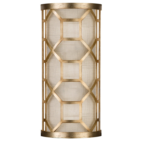 Wall Sconce, 2-Light, Gold, White Textured Linen Shade, 17"H (816850-2GU DE1C)