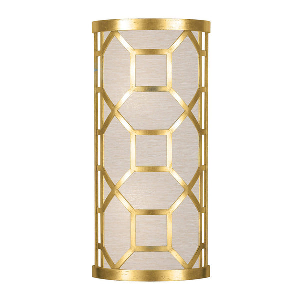 Wall Sconce, 2-Light, Gold Leaf, Champagne Fabric Shade, 17"H (816850-SF33 NK1A)