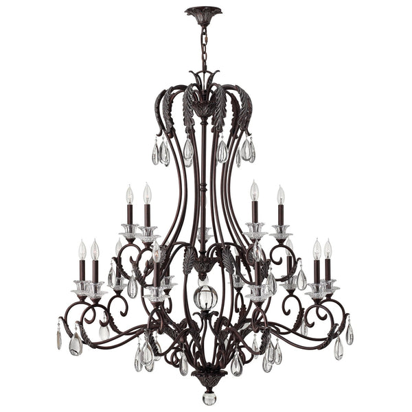 Bronze Fifteen-Light Chandelier