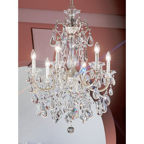 Via Venteo Silverstone Six-Light Chandelier with Crystal Accents