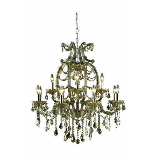 Maria Theresa Elegant Cut Crystal Gold 12 Light 35.5-in Chandelier