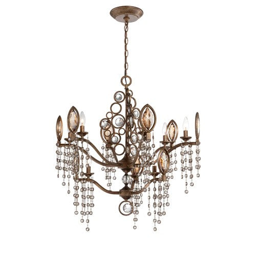 Capri Bronze Nine Light Chandelier