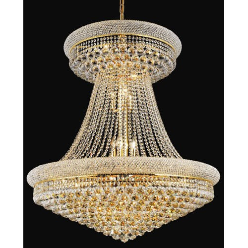 Primo Gold Twenty-Eight Light Chandelier with Royal Cut Clear Crystal