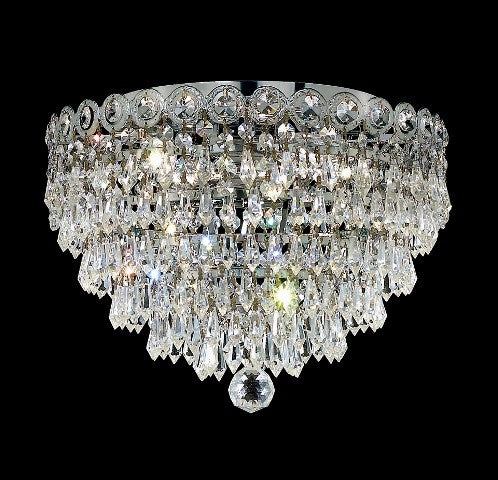 4 light flush mount crystal ceiling light with crystal drops