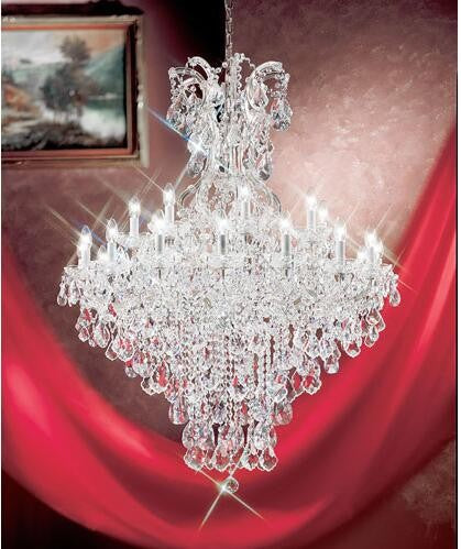 Chrome Twenty Five-Light Chandelier with Crystalique Accents