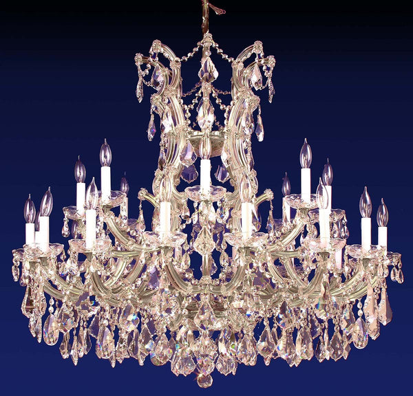 25 Lights Maria Theresa crystal chandelier dressed with clear crystal