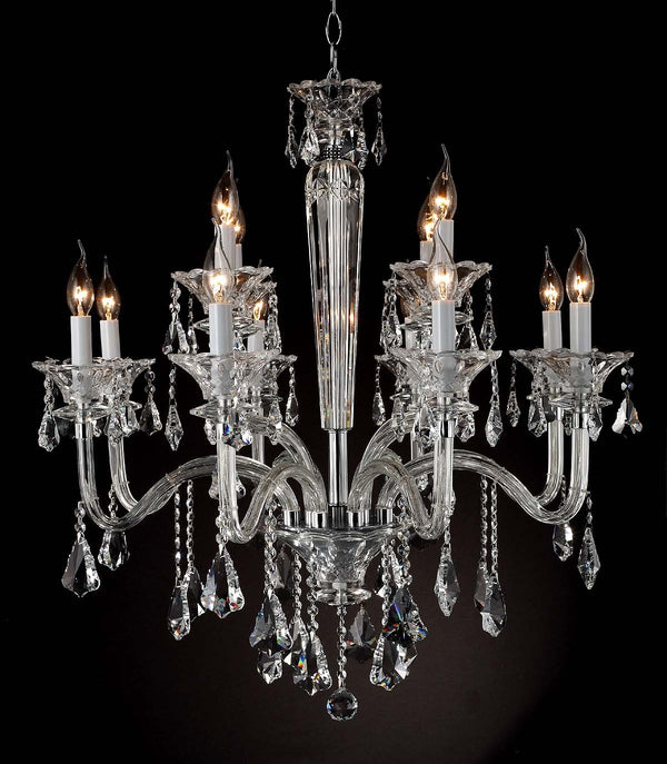 polished chrome 12 Lights Bohemian Crystal chandelier