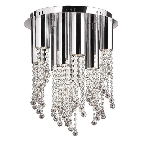 Polished Chrome Ten-Light Flush Mount