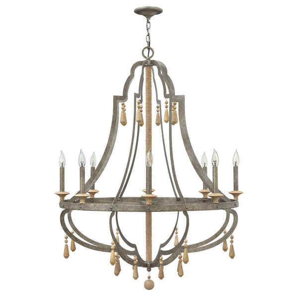 Iron 36-Inch Eight-Light Chandelier