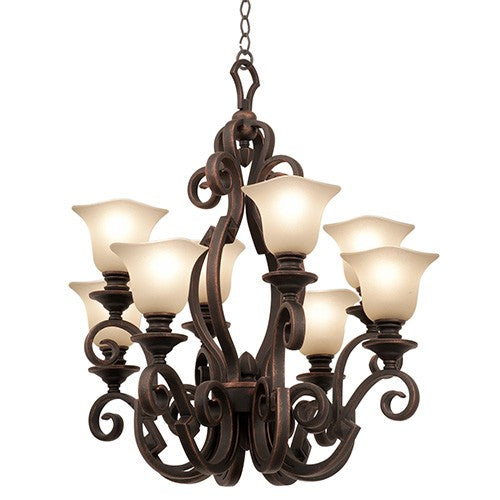 Ibiza Antique Copper Eight-Light Chandelier