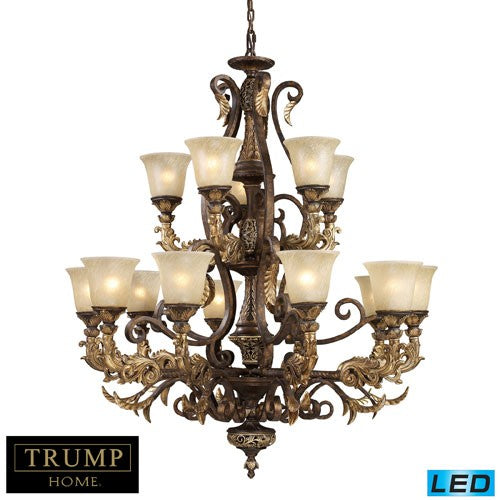 Led Chandelier In Burnt Bronze