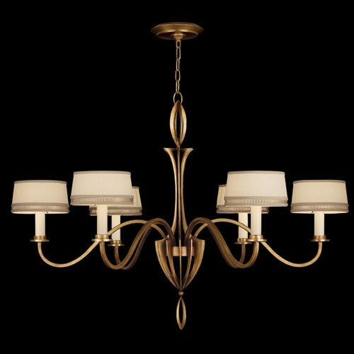 Staccato Six-Light Chandelier in Toned Gold Leaf Finish