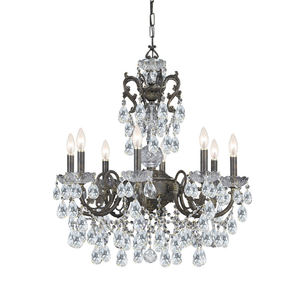 Manchester English Bronze Swarovski Strass Crystal Eight-Light Chandelier