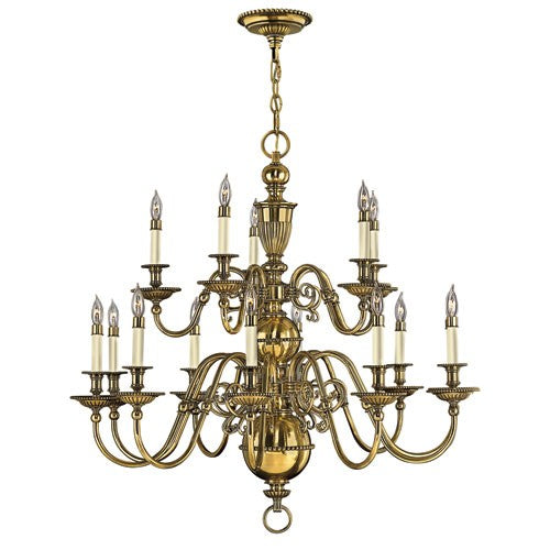 Cambridge Burnished Brass Fifteen-Light Chandelier