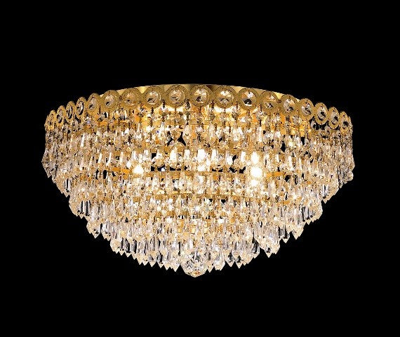 4 light flush mount crystal ceiling light with crystal drops