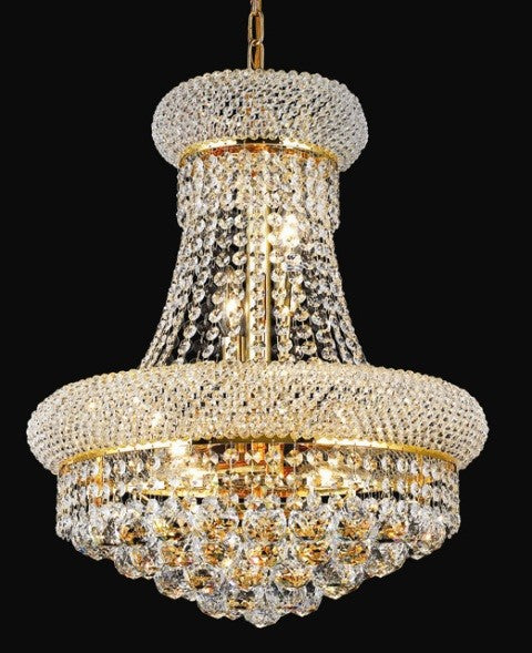 8 Light Crystal chandelier gold plated