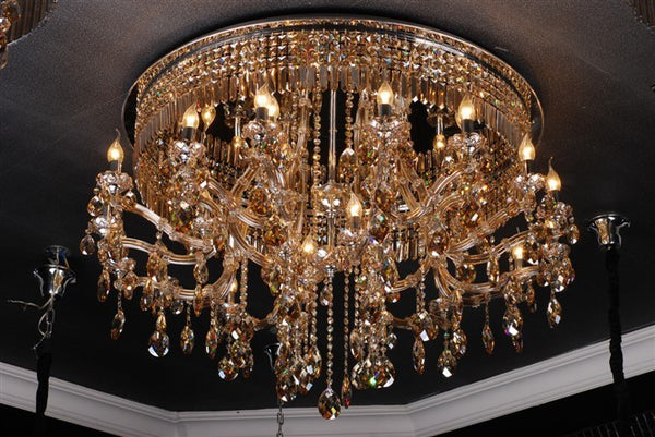 traditional crystal flush mount in cognac color