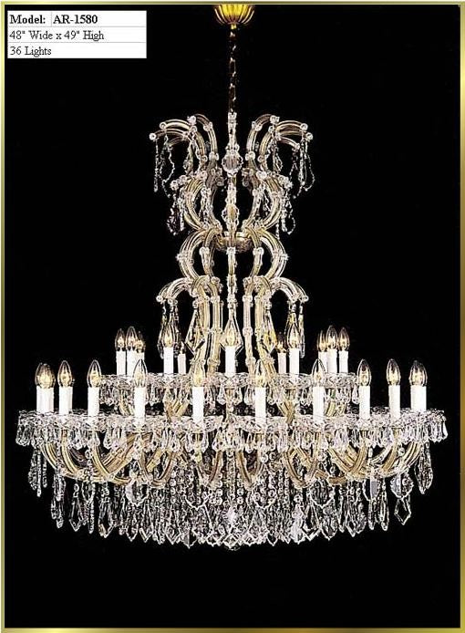 36 Lights Maria Theresa crystal chandelier dressed with clear crystal