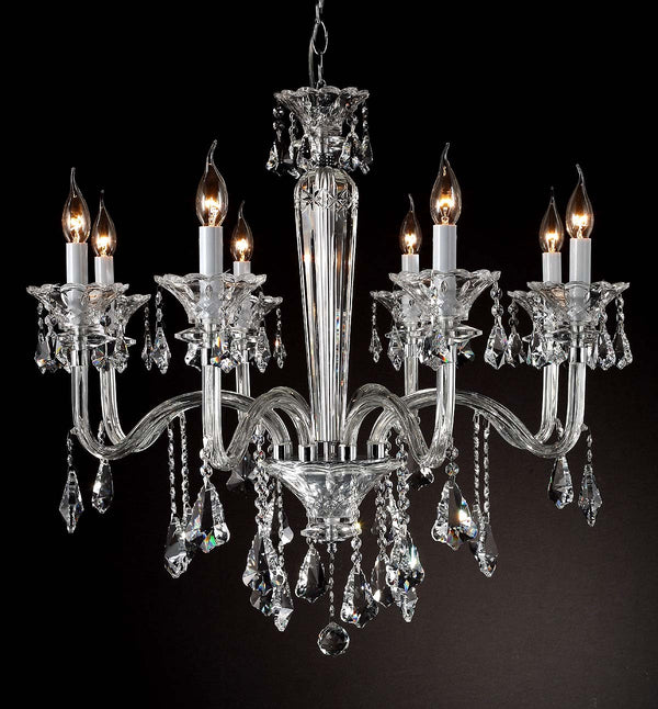 polished chrome 8 Lights Bohemian Crystal chandelier