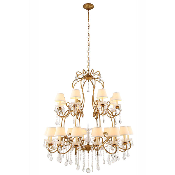 Golden Iron 24-Light Chandelier