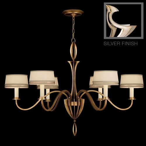 Staccato Six-Light Chandelier in Toned Silver Leaf Finish