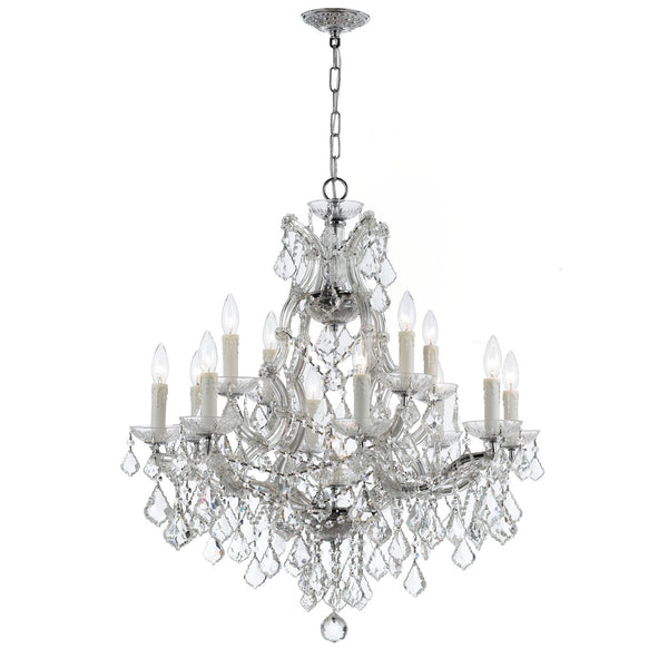 Maria Theresa Polished Chrome Thirteen-Light Chandelier with Swarovski Elements Crystal