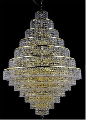 Gold Thirty-Eight Light Chandelier with Clear Royal Cut Crystals