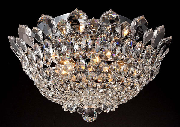 6 lights crystal chandelier in polished chrome finish