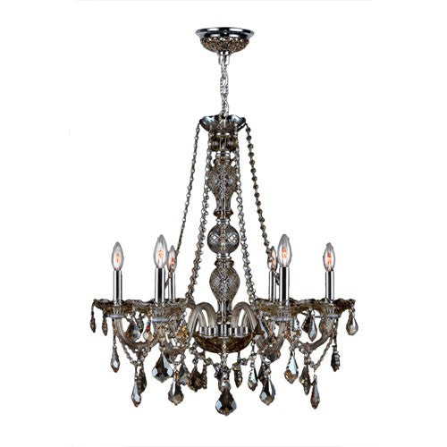 Polished Chrome Six-Light Chandelier