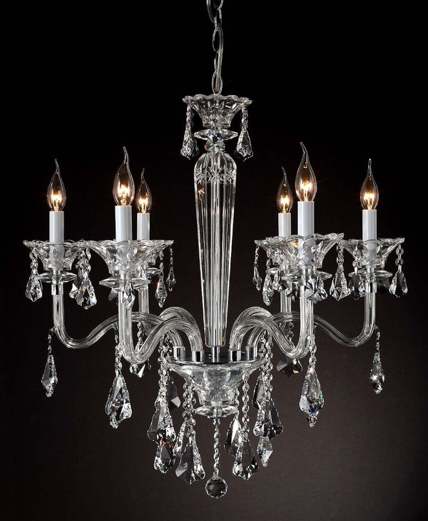 polished chrome 6 Lights Bohemian Crystal chandelier