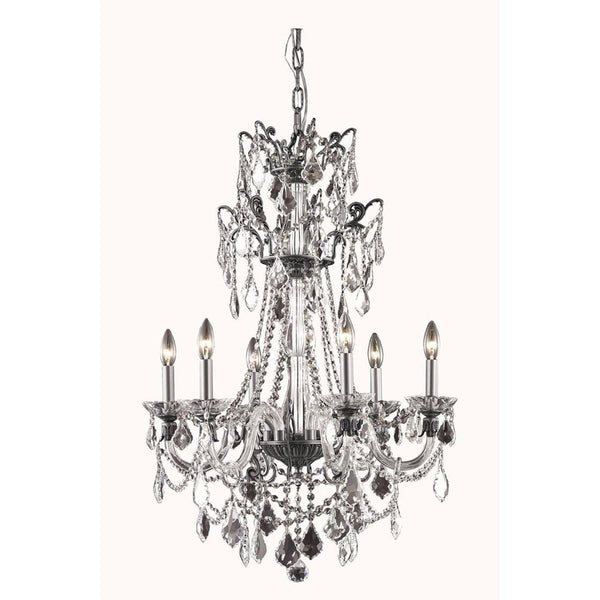 Bronze Six-Light Chandelier with Swarovski Elements Crystal