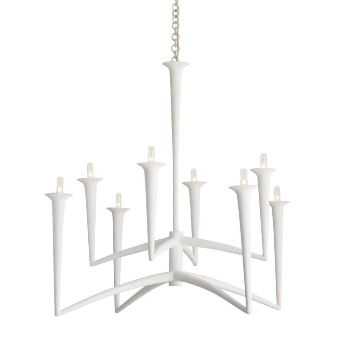 Isma 8-Light Chandelier in White Gesso